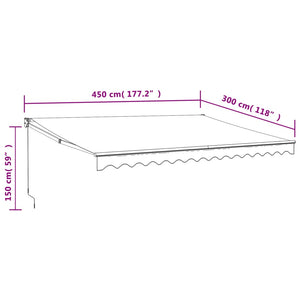 vidaXL Retractable Awning Orange and Brown 4.5x3 m Fabric and Aluminium