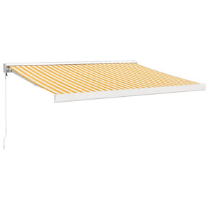 vidaXL Retractable Awning Yellow and White 3x2.5 m Fabric and Aluminium