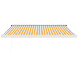 vidaXL Retractable Awning Yellow and White 3x2.5 m Fabric and Aluminium