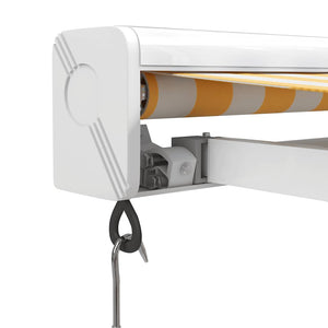 vidaXL Retractable Awning Yellow and White 3x2.5 m Fabric and Aluminium