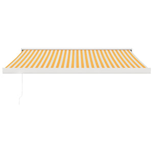 vidaXL Retractable Awning Yellow and White 3.5x2.5 m Fabric and Aluminium