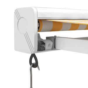 vidaXL Retractable Awning Yellow and White 3.5x2.5 m Fabric and Aluminium