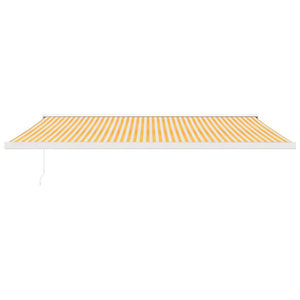 vidaXL Retractable Awning Yellow and White 5x3 m Fabric and Aluminium