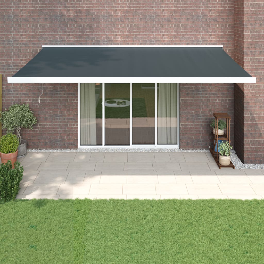 vidaXL Retractable Awning Anthracite 5x3 m Fabric and Aluminium