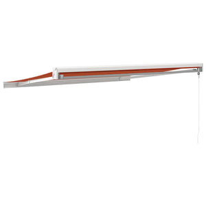 vidaXL Retractable Awning Orange and Brown 3x2.5 m Fabric and Aluminium