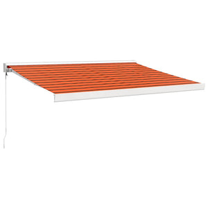 vidaXL Retractable Awning Orange and Brown 3.5x2.5 m Fabric and Aluminium