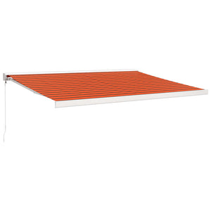 vidaXL Retractable Awning Orange and Brown 4.5x3 m Fabric and Aluminium