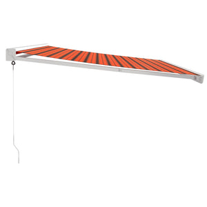 vidaXL Retractable Awning Orange and Brown 4.5x3 m Fabric and Aluminium