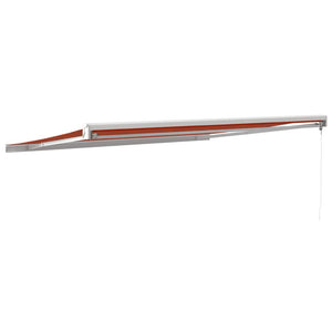 vidaXL Retractable Awning Orange and Brown 4.5x3 m Fabric and Aluminium