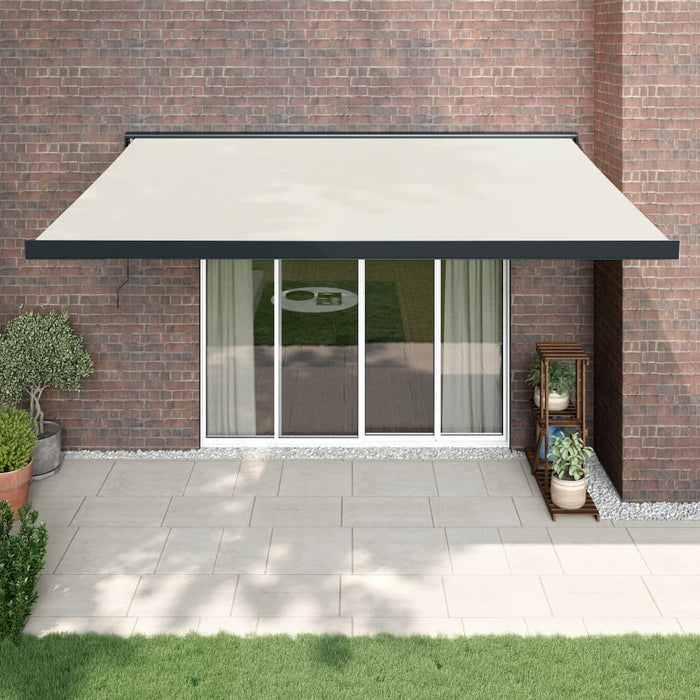 vidaXL Retractable Awning Cream 4.5x3 m Fabric and Aluminium