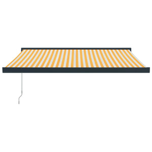 vidaXL Retractable Awning Yellow and White 3.5x2.5 m Fabric and Aluminium