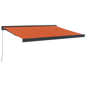 vidaXL Retractable Awning Orange and Brown 3.5x2.5 m Fabric and Aluminium