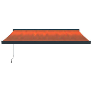 vidaXL Retractable Awning Orange and Brown 3.5x2.5 m Fabric and Aluminium