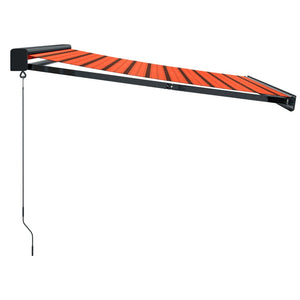 vidaXL Retractable Awning Orange and Brown 3.5x2.5 m Fabric and Aluminium