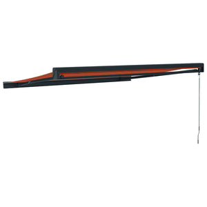 vidaXL Retractable Awning Orange and Brown 3.5x2.5 m Fabric and Aluminium