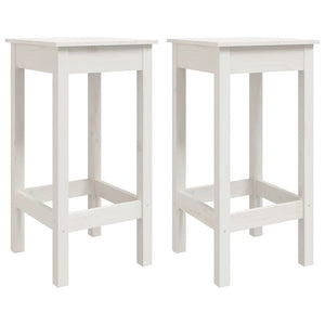 vidaXL 3 Piece Garden Bar Set White Solid Wood Pine