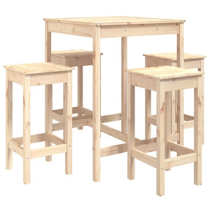 vidaXL 5 Piece Garden Bar Set Solid Wood Pine