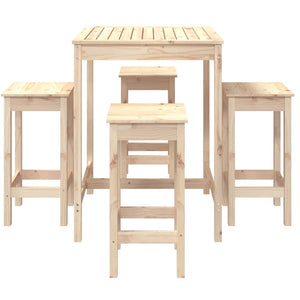 vidaXL 5 Piece Garden Bar Set Solid Wood Pine