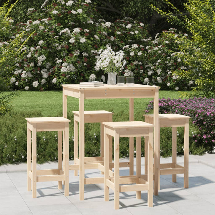 vidaXL 5 Piece Garden Bar Set Solid Wood Pine