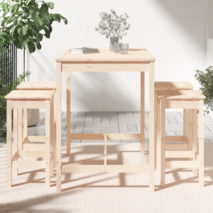 vidaXL 5 Piece Garden Bar Set Solid Wood Pine