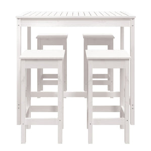 vidaXL 5 Piece Garden Bar Set White Solid Wood Pine