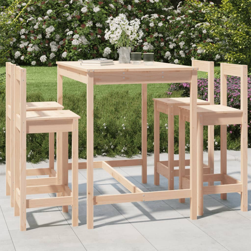 vidaXL 5 Piece Garden Bar Set Solid Wood Pine