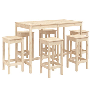 vidaXL 7 Piece Garden Bar Set Solid Wood Pine