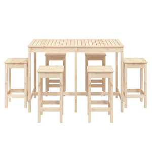 vidaXL 7 Piece Garden Bar Set Solid Wood Pine