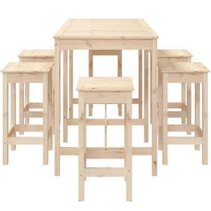 vidaXL 7 Piece Garden Bar Set Solid Wood Pine