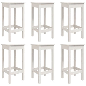 vidaXL 7 Piece Garden Bar Set White Solid Wood Pine