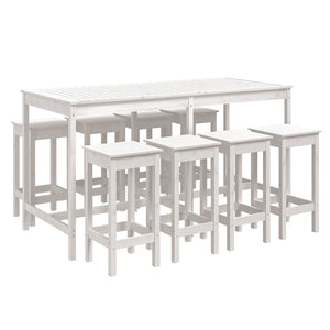 vidaXL 9 Piece Garden Bar Set White Solid Wood Pine