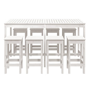 vidaXL 9 Piece Garden Bar Set White Solid Wood Pine