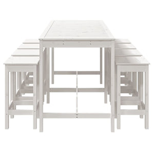 vidaXL 9 Piece Garden Bar Set White Solid Wood Pine