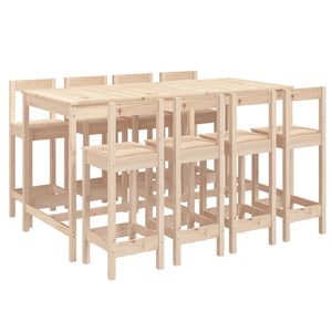 vidaXL 9 Piece Garden Bar Set Solid Wood Pine