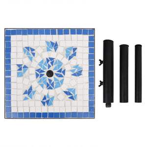 vidaXL Parasol Base Blue and White Square 12 kg