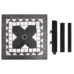 vidaXL Parasol Base Black and White Square 12 kg