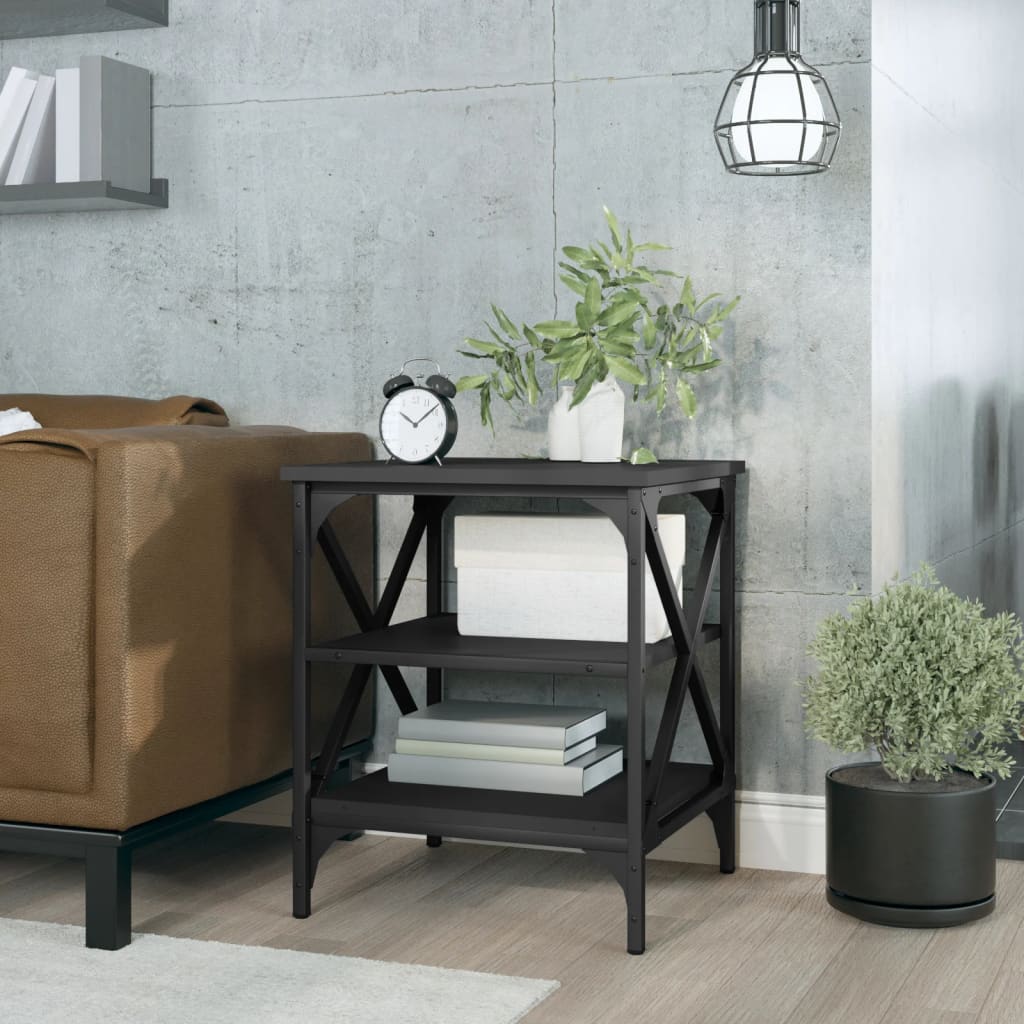 vidaXL Side Table Black 40x42x50 cm Engineered Wood