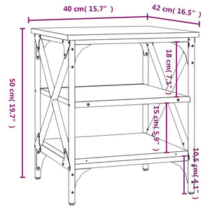 vidaXL Side Tables 2 pcs Sonoma Oak 40x42x50 cm Engineered Wood