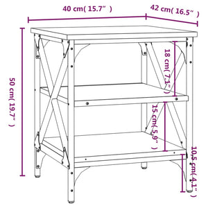 vidaXL Side Tables 2 pcs Grey Sonoma 40x42x50 cm Engineered Wood