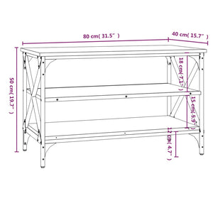 vidaXL TV Cabinet Grey Sonoma 80x40x50 cm Engineered Wood