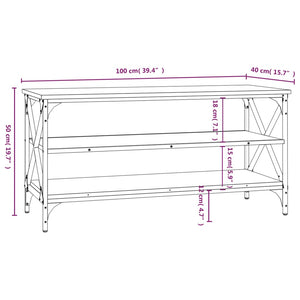 vidaXL TV Cabinet Smoked Oak 100x40x50 cm Engineered Wood