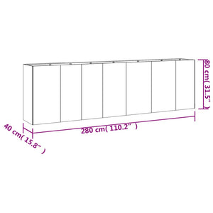 vidaXL Garden Raised Bed 280x40x80 cm Corten Steel