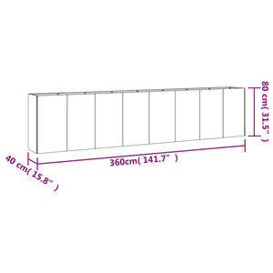 vidaXL Garden Raised Bed 360x40x80 cm Corten Steel