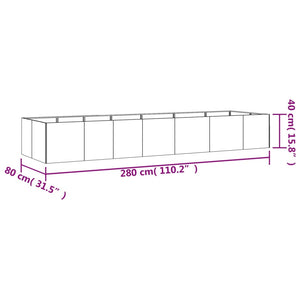 vidaXL Garden Raised Bed 280x80x40 cm Corten Steel