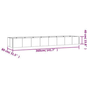 vidaXL Garden Raised Bed 360x80x40 cm Corten Steel