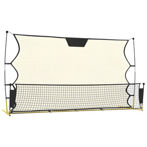 vidaXL Football Rebounder Net Black and Yellow 183x85x120 cm Polyester