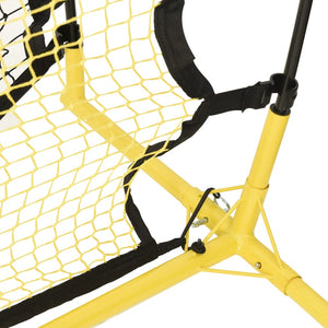 vidaXL Football Rebounder Net Black and Yellow 183x85x120 cm Polyester