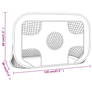 vidaXL Football Goal Net with Target 120x80x80 cm Polyester