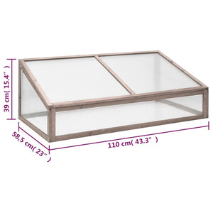 vidaXL Greenhouse Grey 110x58.5x39 cm Fir Wood