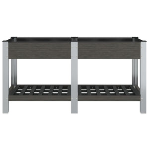 vidaXL Garden Raised Bed with Shelf Grey 150x50x75 cm WPC